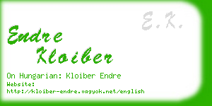 endre kloiber business card